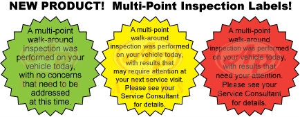 AP-CSI-VI • Multi-Point Vehicle Inspection Labels