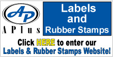 custom labels, bottle labels, address labels, labels of any size shape and material, parking permits, bumper stickers, self-inking rubber stamps, personalized self-inking rubber stamps