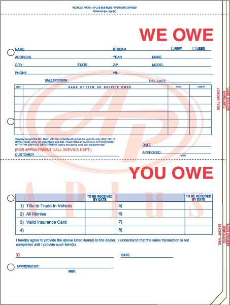 i owe you form free printable documents i owe you form template