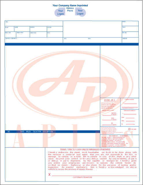 AP-ASRO-L-IMP • Imprinted Laser Work Orders