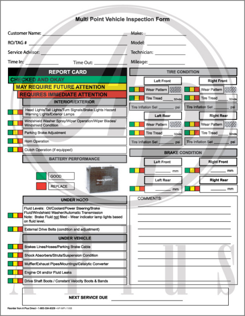 Ford multi point inspection pdf