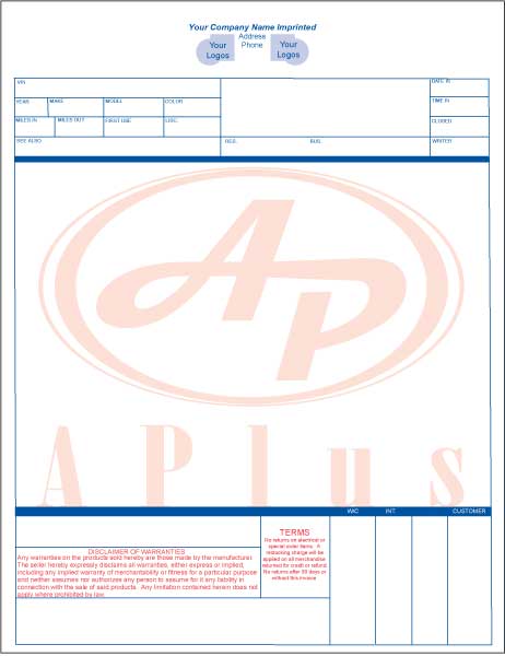 AP-ASSI-L-IMP • Imprinted Laser Service Invoice