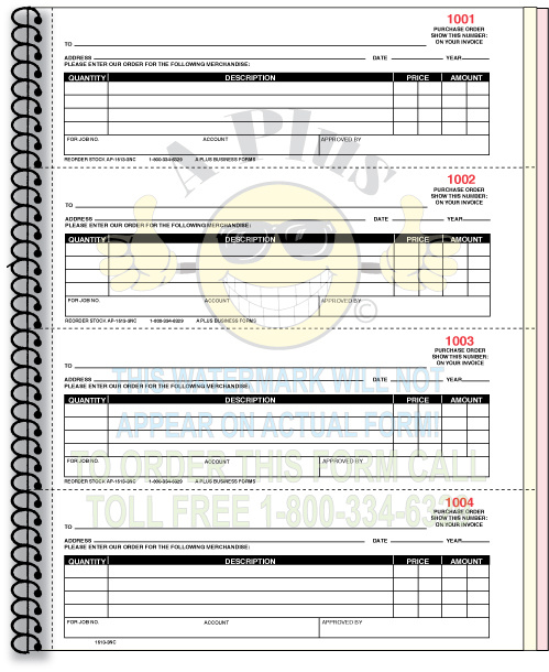 AP-1513NC-3-ST • 3 Part Stock Purchase Order Book