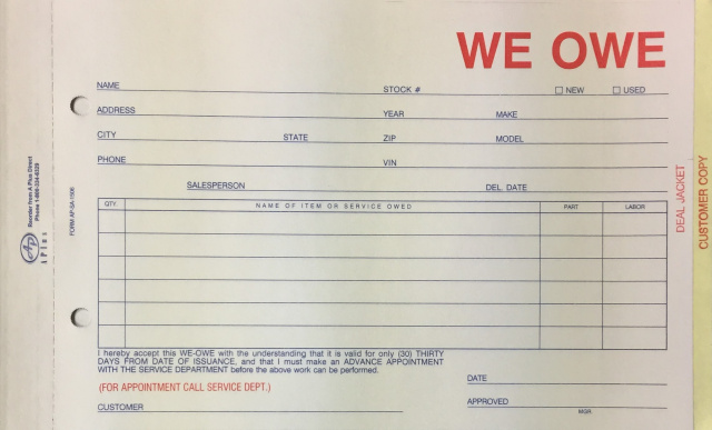 AP-SA-1506 • Stock We Owe Forms