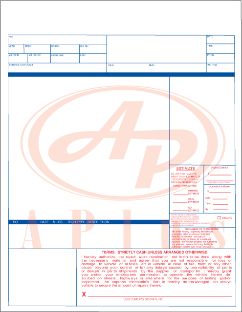 AP-ASRO-L • Stock Laser Work Orders