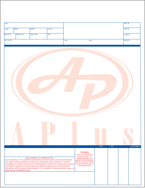 AP-ASSI-L • Laser Service Invoice