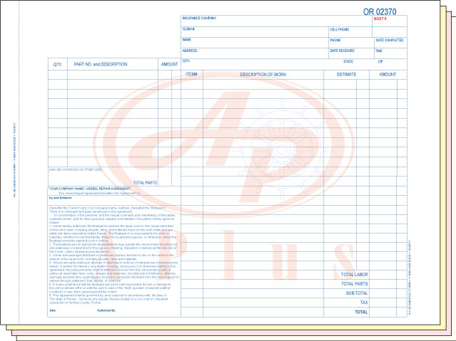 AP-RO-IMP-BD • Imprinted Repair Order